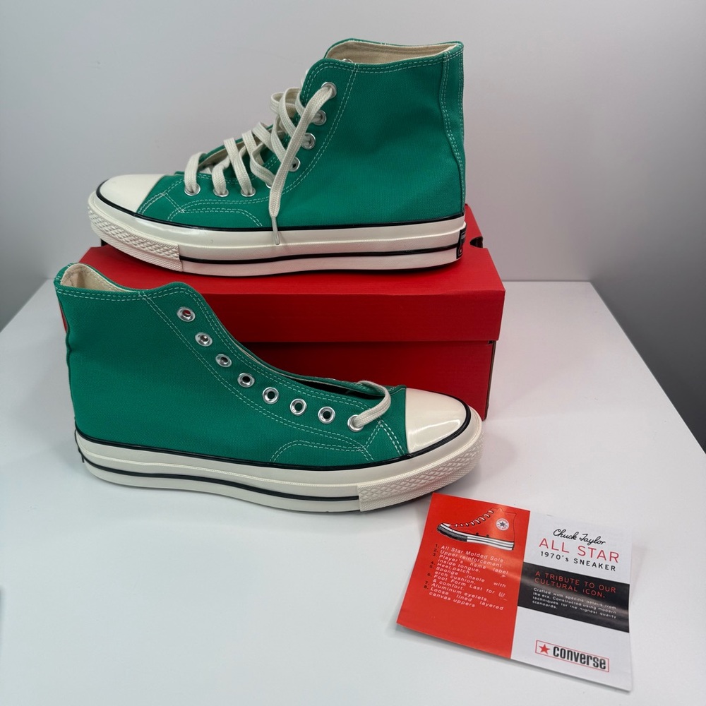 Converse Green Chuck 70 Hi Vintage Canvas Midnight Clover Sneakers 168508C NWT - Picture 4 of 10